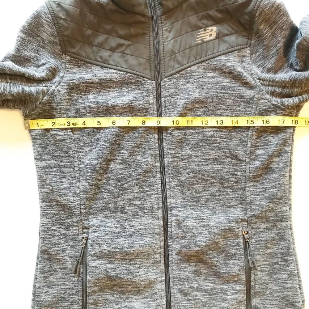NEW BALANCE Gray Fleece Zip Up Athletic Workout Jacket Womens Small - Picture 9 of 10